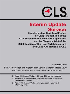 cover image of New York Consolidated Laws Service (CLS) Interim Update Service